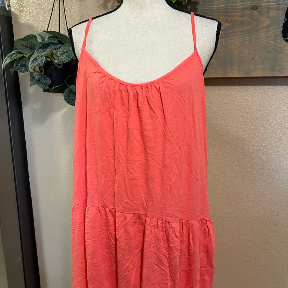 All in Favor Coral Sleeveless Summer Dress - Picture 2 of 8